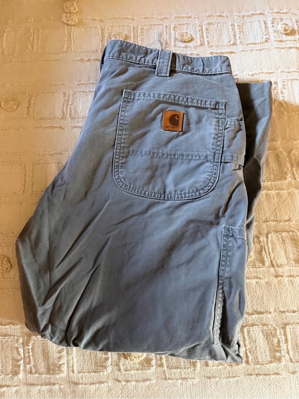 Carhartt Blue Work Shorts with Back Patch Logo